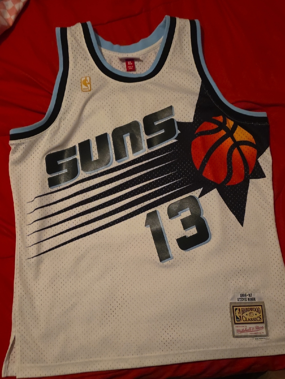 Mitchell & Ness Phoenix Suns White/Black/Orange Steve Nash #13 Jersey